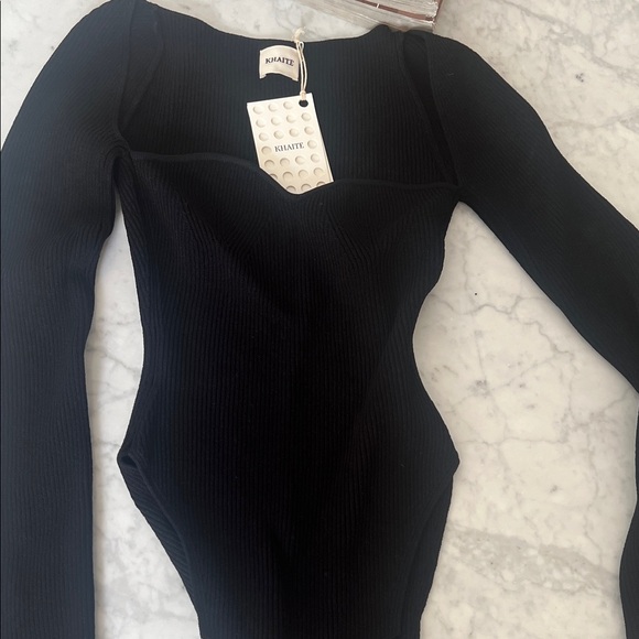 KHAITE Black Ribbed Bodysuit - Picture 4 of 4